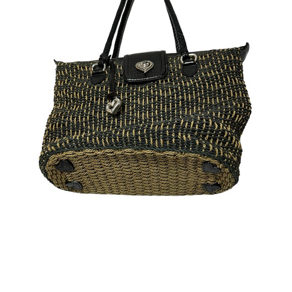 Brighton wicker‎ straw two toned/black brown shoulder bag - Picture 2 of 3